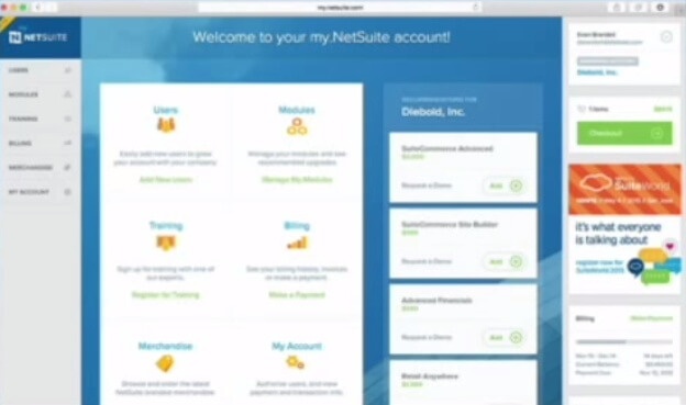 My NetSuiteの画面
