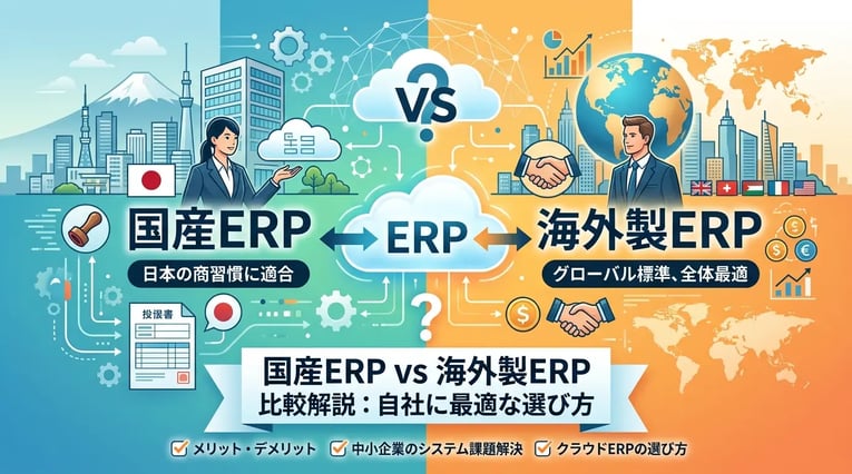 国産ERPと海外製ERPの違いは?日本企業に最適なシステムを比較