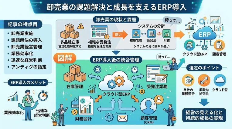 卸売業がERPを導入する前に知っておくべきこと:在庫・受発注・財務を統合管理するための選定ポイント