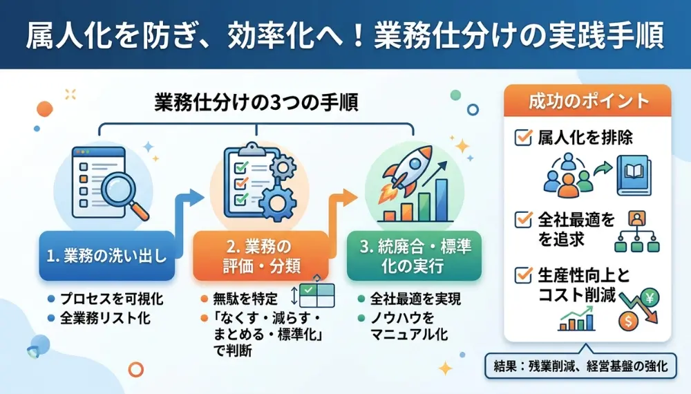 業務仕分けの正しいやり方！無駄をなくして残業を減らす具体的手順