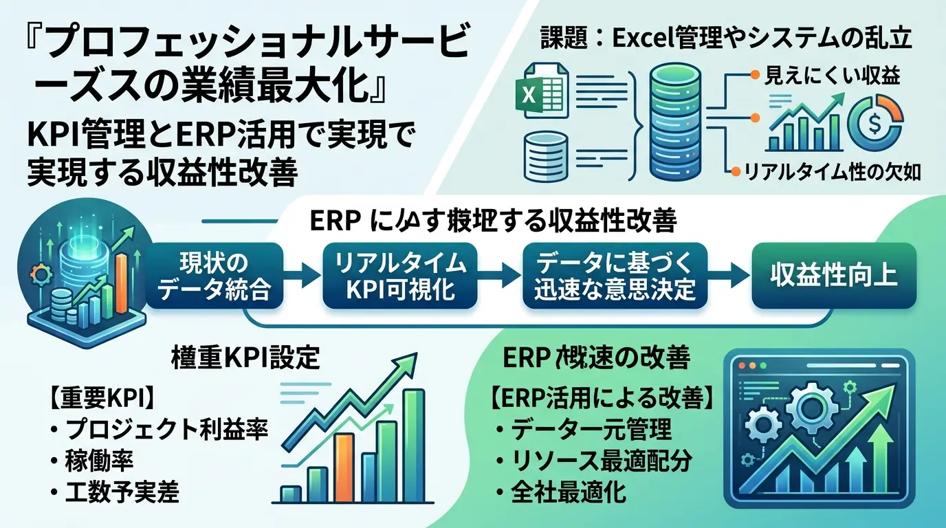 プロフェッショナルサービス企業が追うべきKPI：収益性・稼働率・顧客満足度を一元管理する方法