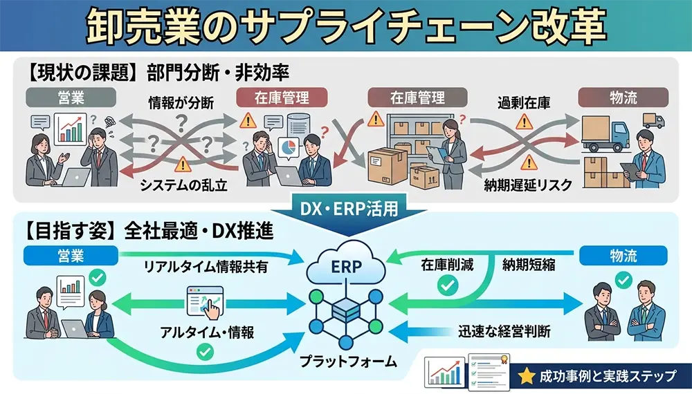 卸売業のサプライチェーン最適化！成功事例とDX推進のポイント