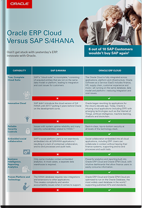 Oracle ERP Cloud とSAP S/4HANAとの比較